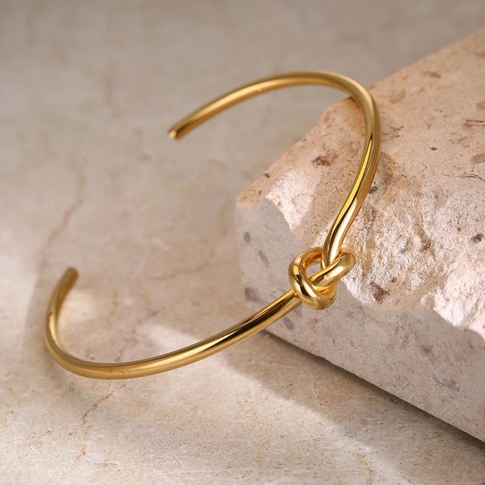 Gold Knot Cuff Bangle