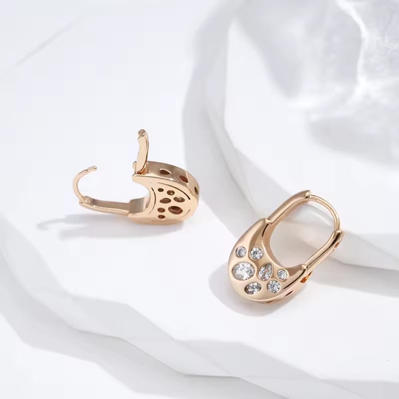 Rose Gold Crystal Pavé Hoop Earrings