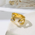 Dual Marquise Open Cuff Sculptural Ring