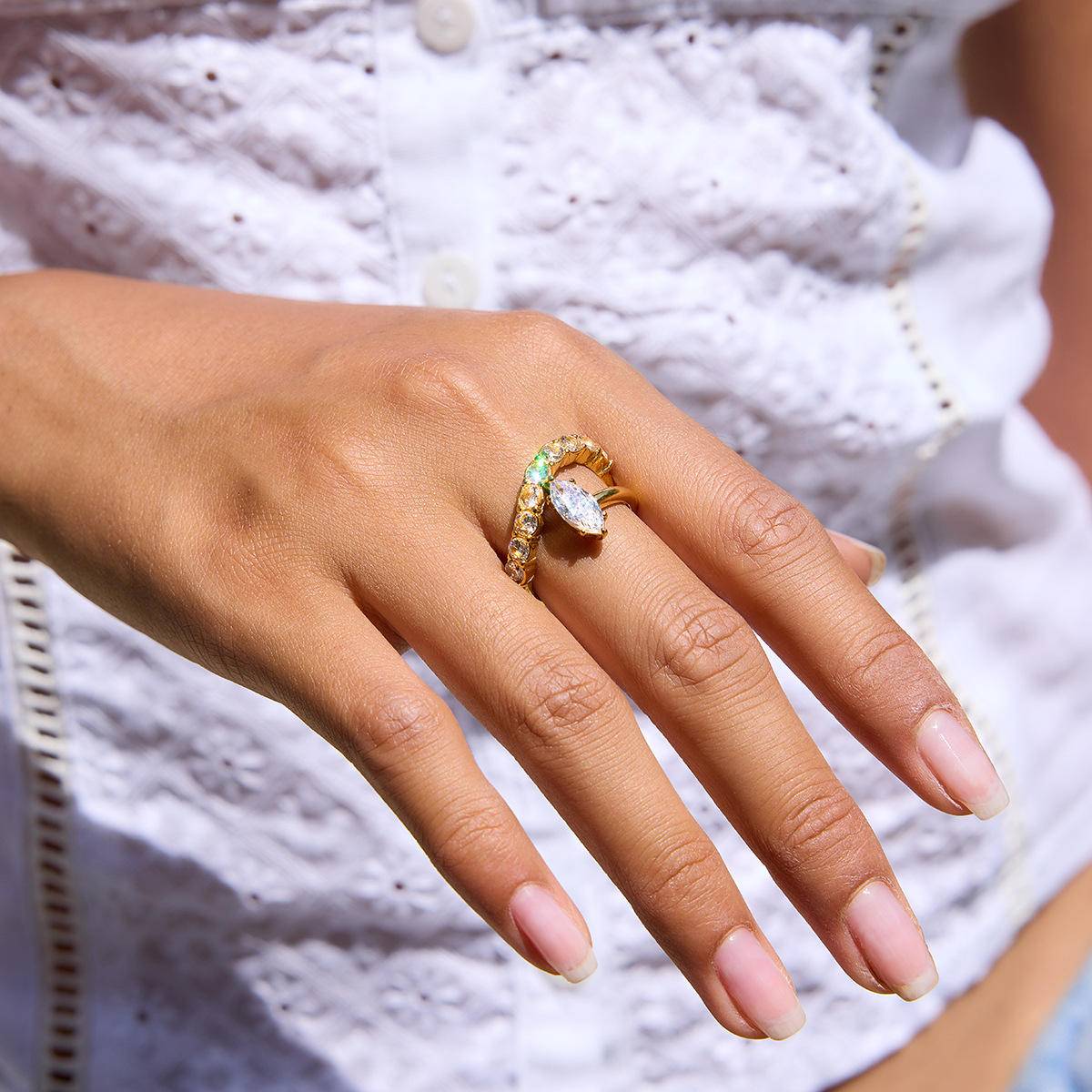 Marquise & Diamond Eternity Bridal Ring Set