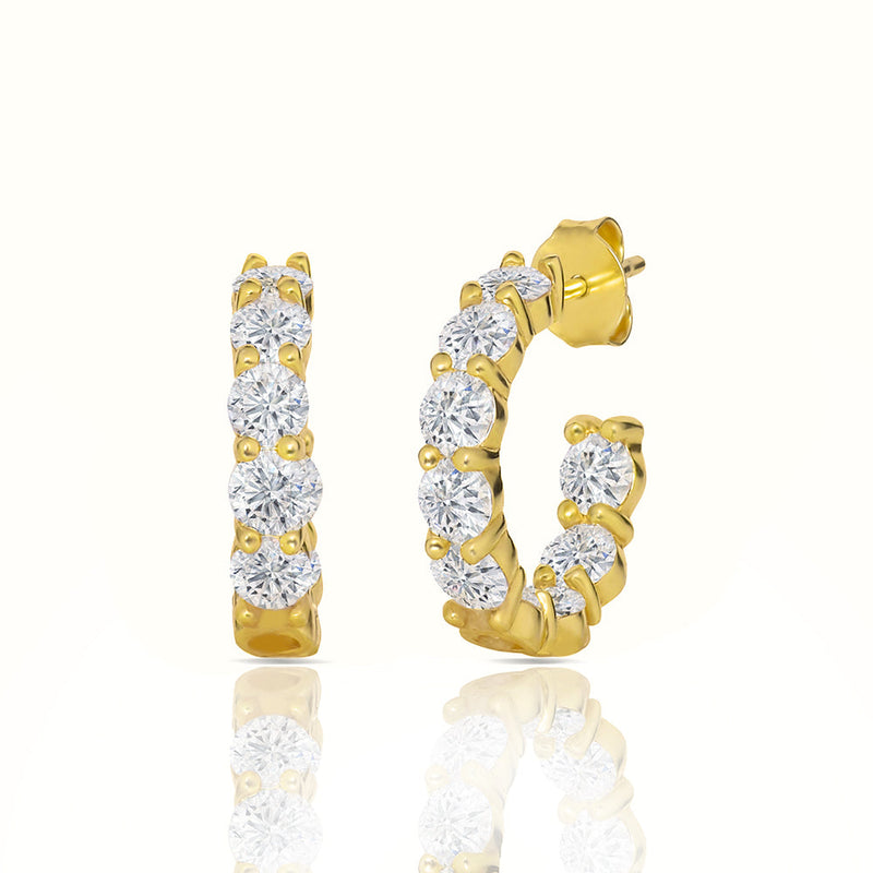 Round Brilliant Diamond Hoop Earrings