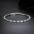 Silver Baguette Crystal Bracelet - Flat Lay