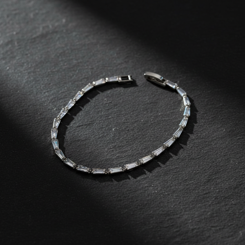 Silver Baguette Crystal Bracelet
