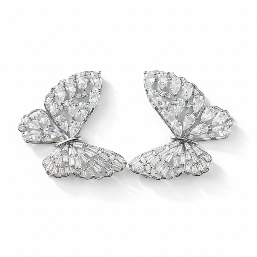 Silver Butterfly Earrings